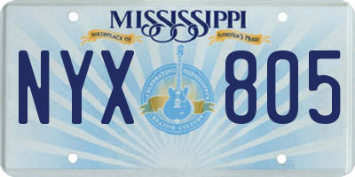 MS license plate NYX805