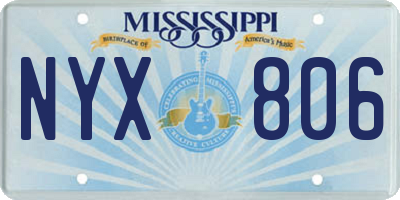 MS license plate NYX806