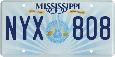 MS license plate NYX808