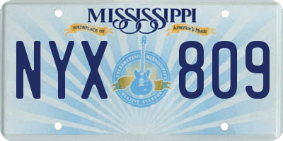MS license plate NYX809
