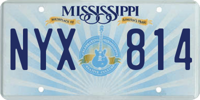 MS license plate NYX814