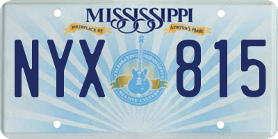 MS license plate NYX815