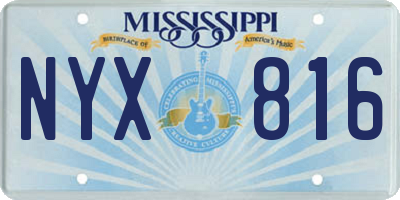 MS license plate NYX816