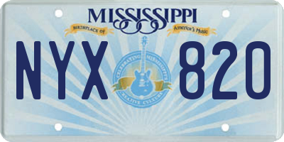 MS license plate NYX820