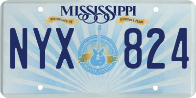 MS license plate NYX824