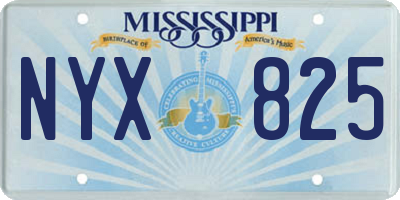 MS license plate NYX825