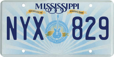 MS license plate NYX829