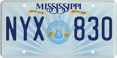 MS license plate NYX830