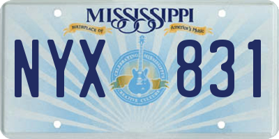 MS license plate NYX831