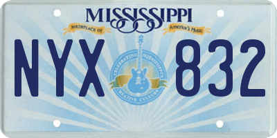 MS license plate NYX832