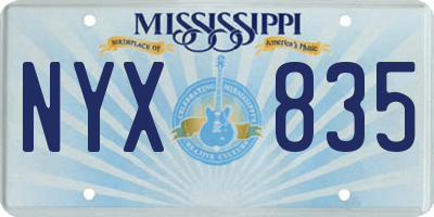 MS license plate NYX835