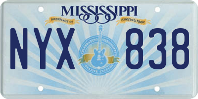 MS license plate NYX838