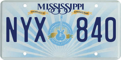 MS license plate NYX840