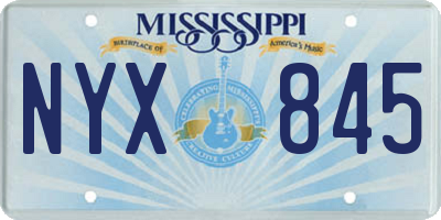 MS license plate NYX845