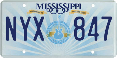 MS license plate NYX847