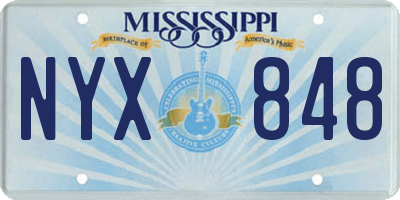 MS license plate NYX848