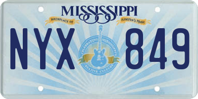 MS license plate NYX849