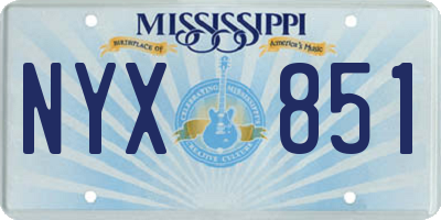 MS license plate NYX851
