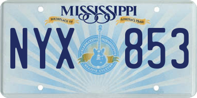 MS license plate NYX853