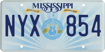 MS license plate NYX854