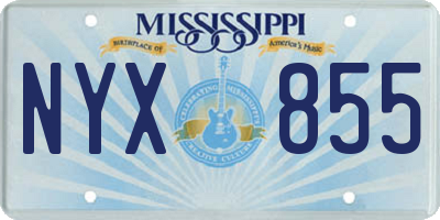 MS license plate NYX855