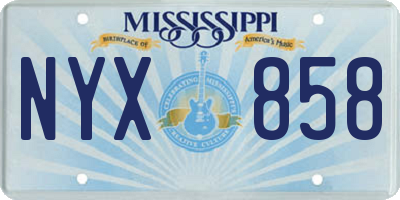 MS license plate NYX858