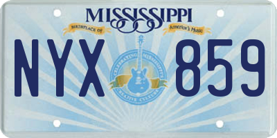 MS license plate NYX859