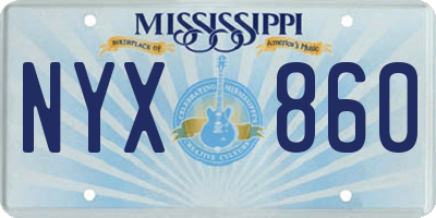 MS license plate NYX860