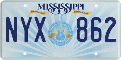 MS license plate NYX862