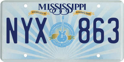 MS license plate NYX863