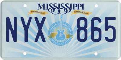 MS license plate NYX865