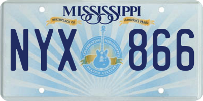 MS license plate NYX866