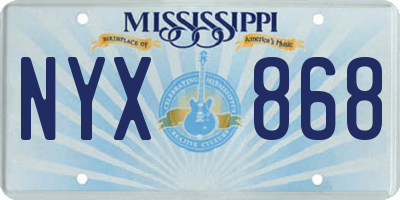 MS license plate NYX868