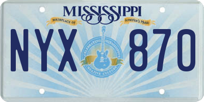 MS license plate NYX870