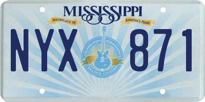 MS license plate NYX871