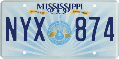 MS license plate NYX874