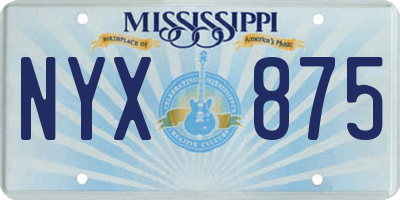 MS license plate NYX875
