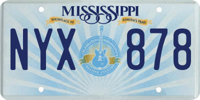 MS license plate NYX878