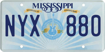 MS license plate NYX880