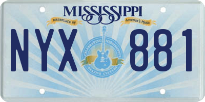 MS license plate NYX881