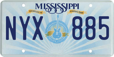 MS license plate NYX885