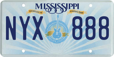 MS license plate NYX888
