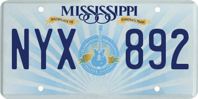 MS license plate NYX892