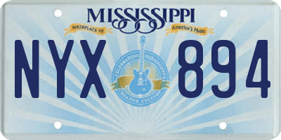 MS license plate NYX894
