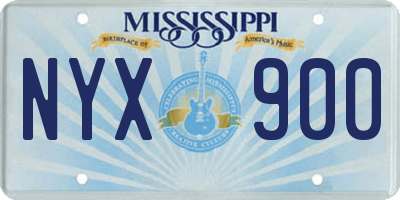 MS license plate NYX900