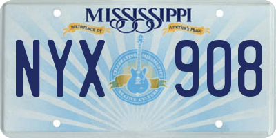 MS license plate NYX908