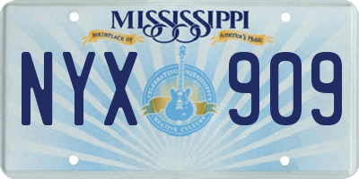 MS license plate NYX909