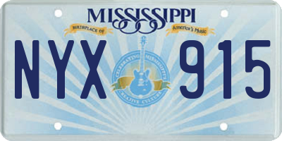 MS license plate NYX915