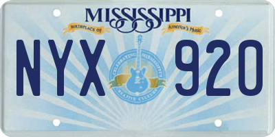MS license plate NYX920