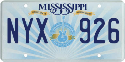 MS license plate NYX926